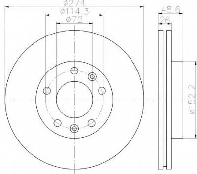 HELLA PAGID 8dd355112771 -  Тормозной диск